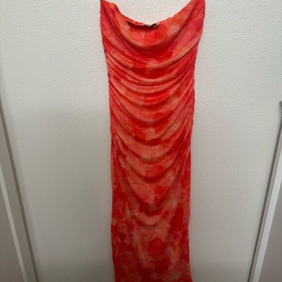 Coral Lulus Late Night Crush Orange Multi Mesh - Picture 3 of 6